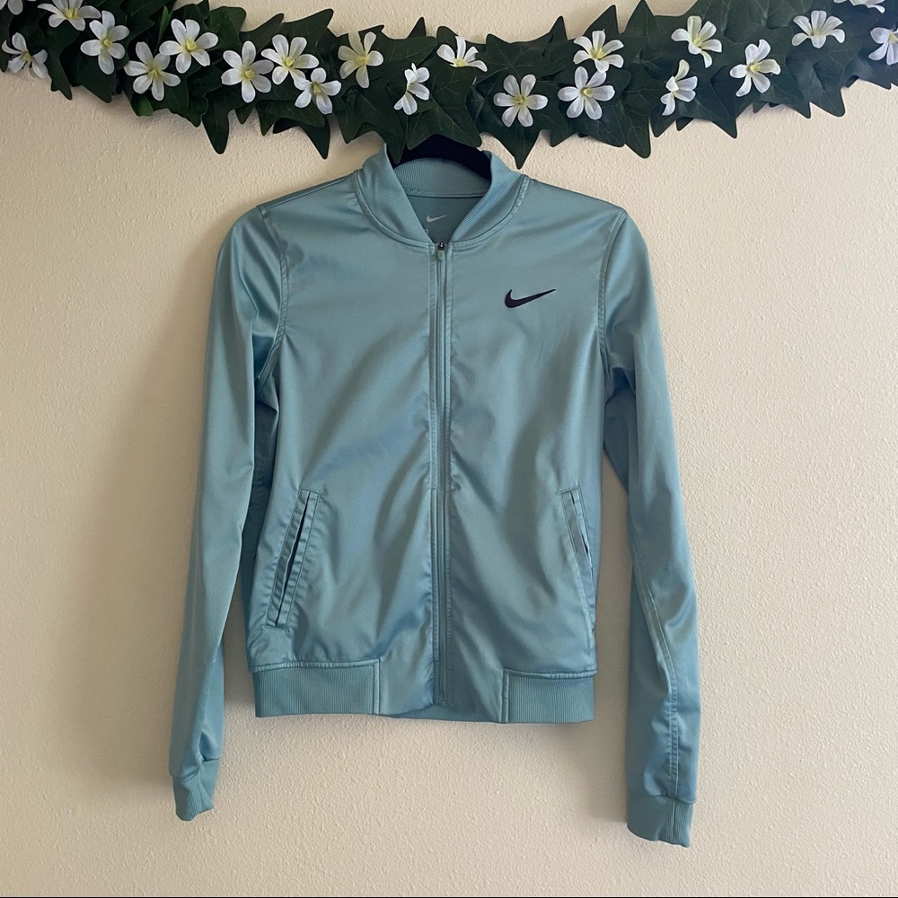 Nike Teal Satin Zip Up S